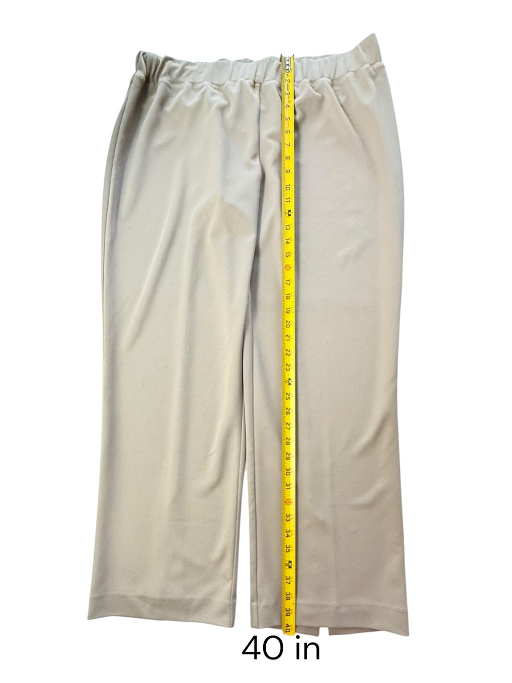 Ming Wang Womens Pull On Pants Taupe Straight Leg Elastic Waist Size XL NWT - Picture 9 of 12